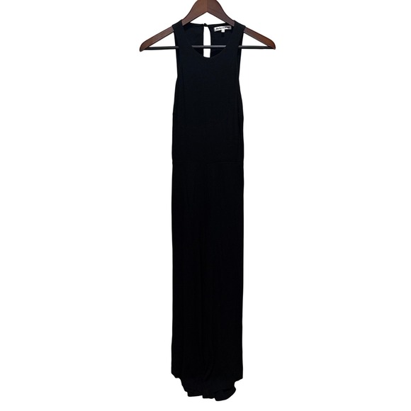 Reformation Lucia Jumpsuit Black Open Back Wide Leg High Neck Size 8 - Picture 2 of 7